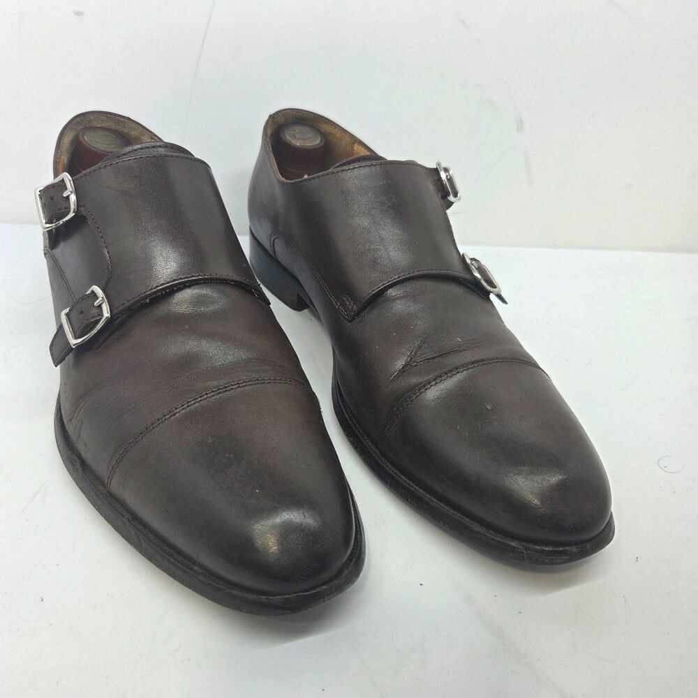 Suit Supply Mens Brown Leather Double Monk Strap Shoes Size US 9.5 M EUR 42.5